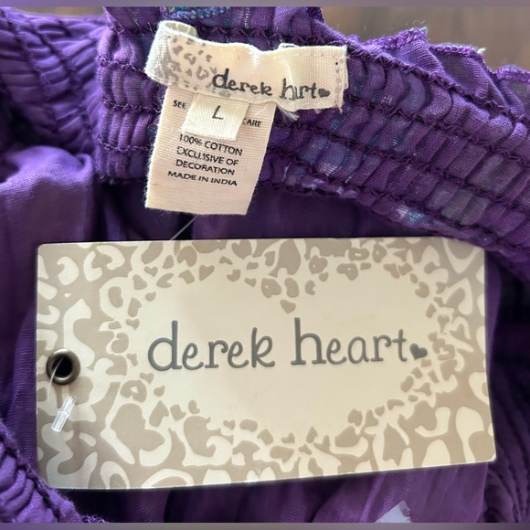 NWT Derek Heart Purple Teal Print Summer Dress Size L - Picture 4 of 4